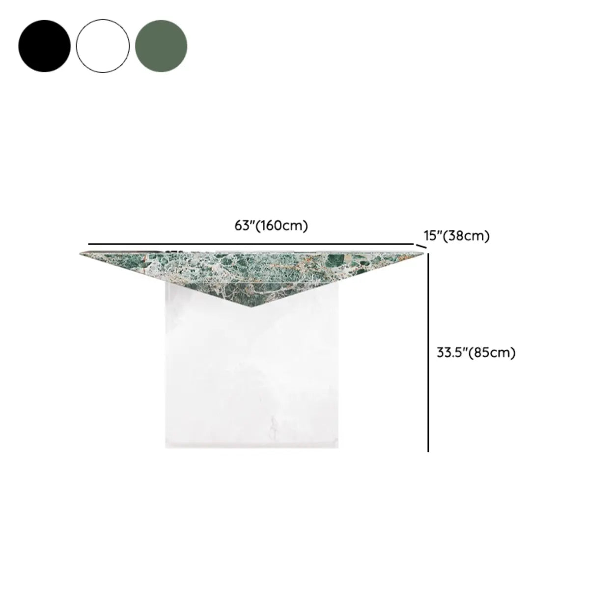 Modern Triangle Stone Acrylic Base Console Table