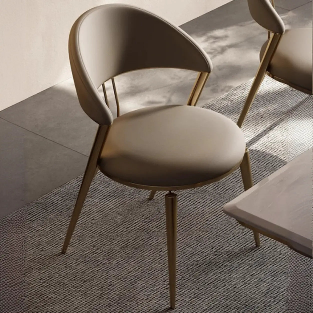 Modern Ergonomic Faux Leather Dining Chair