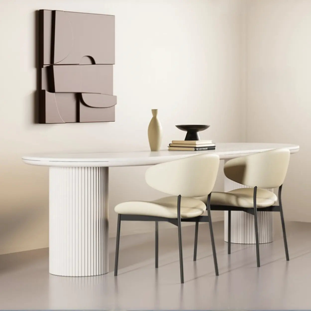 Modern Ergonomic Curved Back Dining Chair — Orange