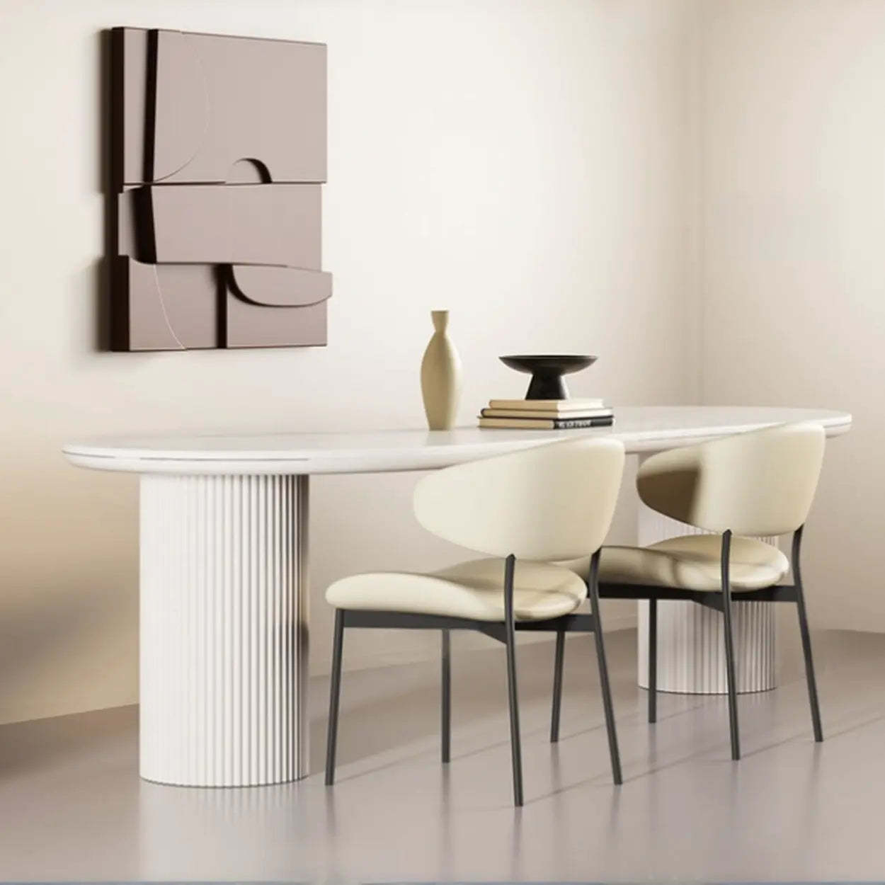 Modern Ergonomic Curved Back Dining Chair — Orange