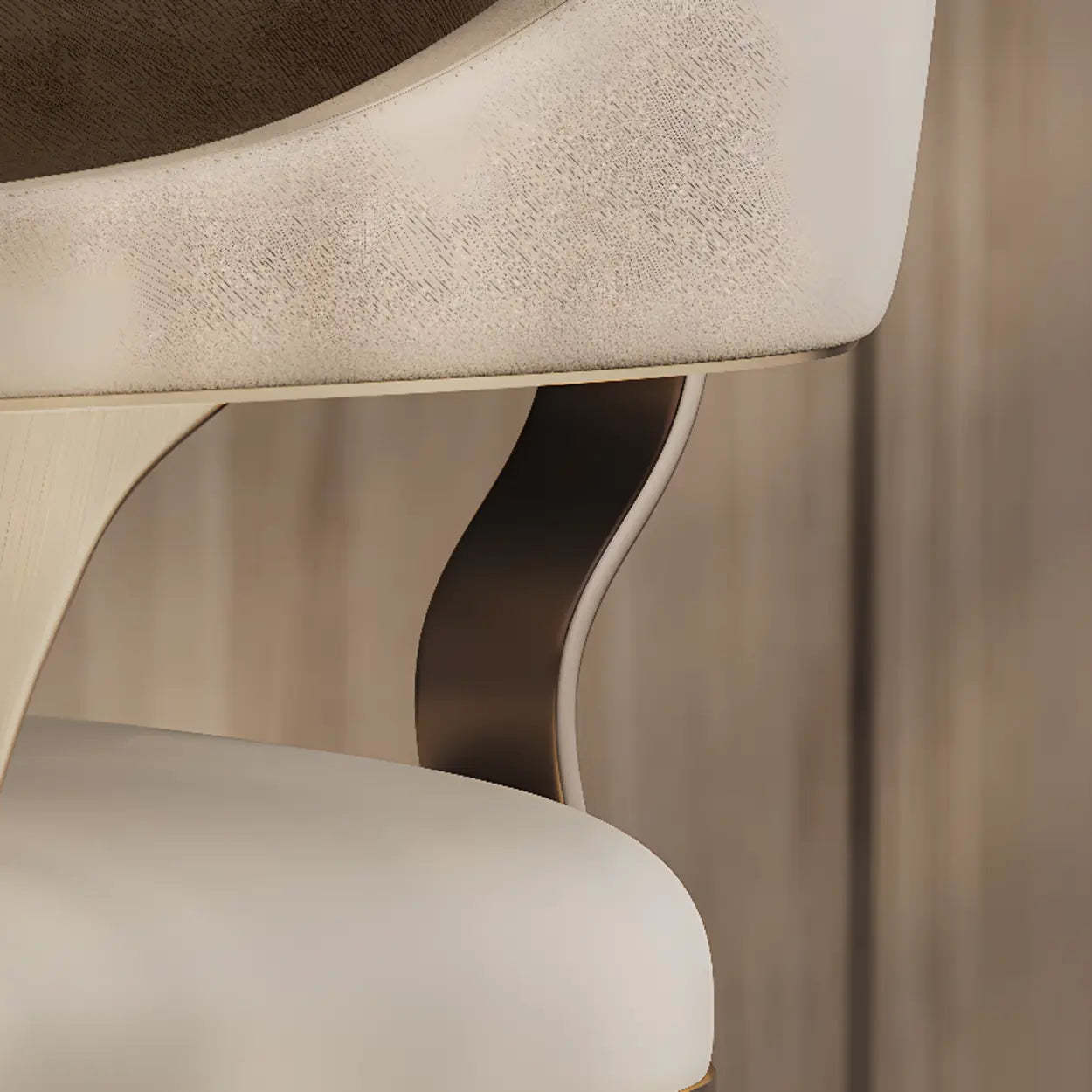 Modern Ergonomic Leather Padded Dining Arm Chair
