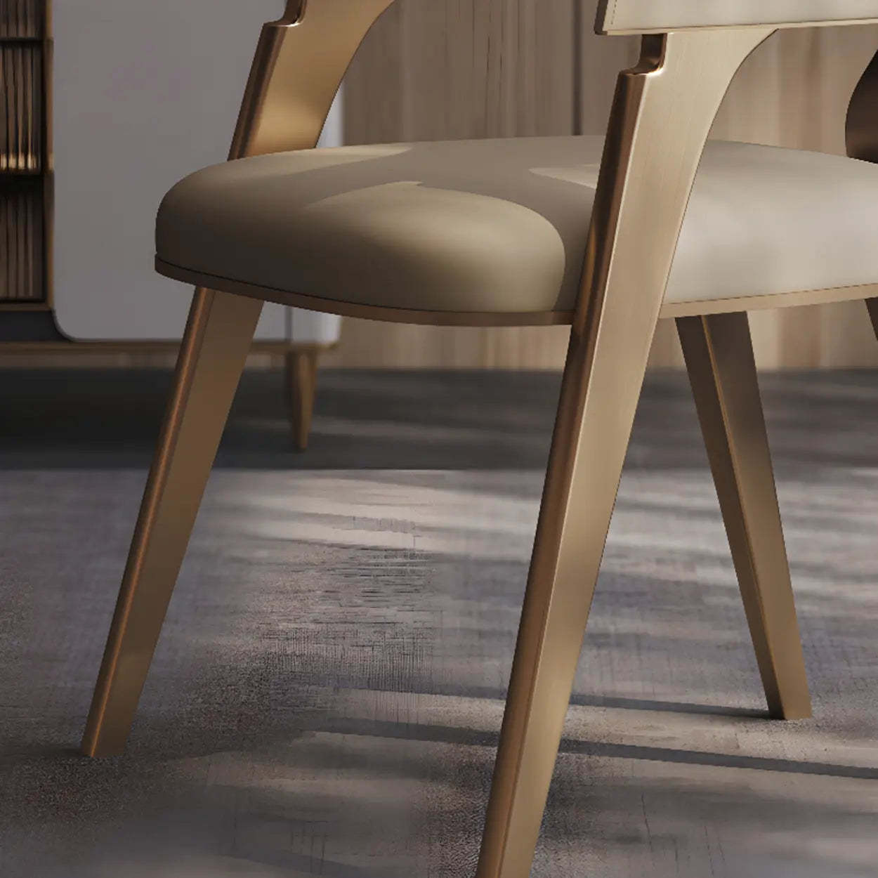 Modern Ergonomic Leather Padded Dining Arm Chair