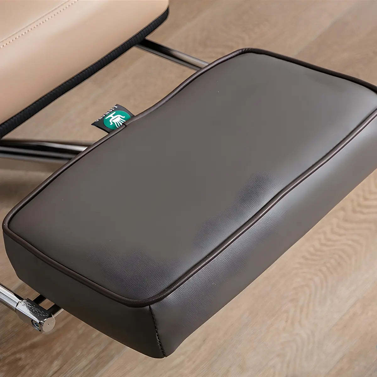 Modern Ergonomic Leather Office Chair with Wheels — 4 Piece Set / Black / Faux Leather