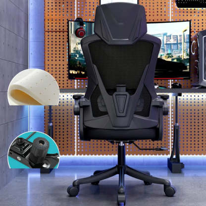 Modern Ergonomic Mesh Office Chair with Adjustable Arms — Latex / Black / Tilt Unavailable