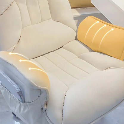 Modern Ergonomic Ivory Recliner Office Chair — Pink / 2 Piece Set / With Footrest