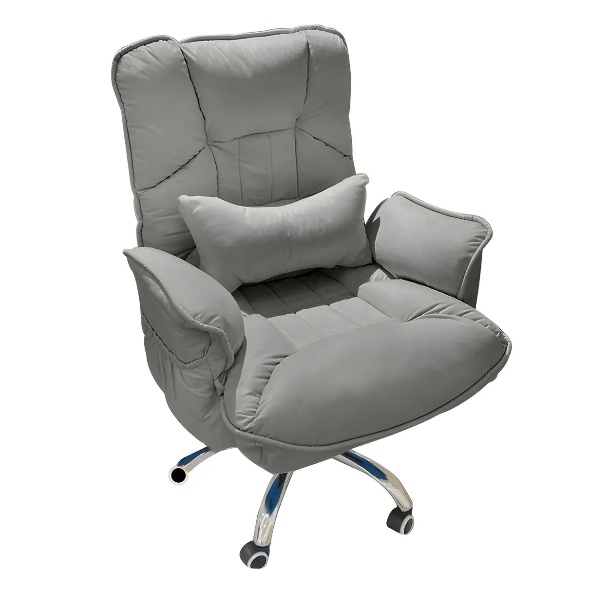 Modern Ergonomic Ivory Recliner Office Chair — Off-White / 1 Piece / Without Footrest