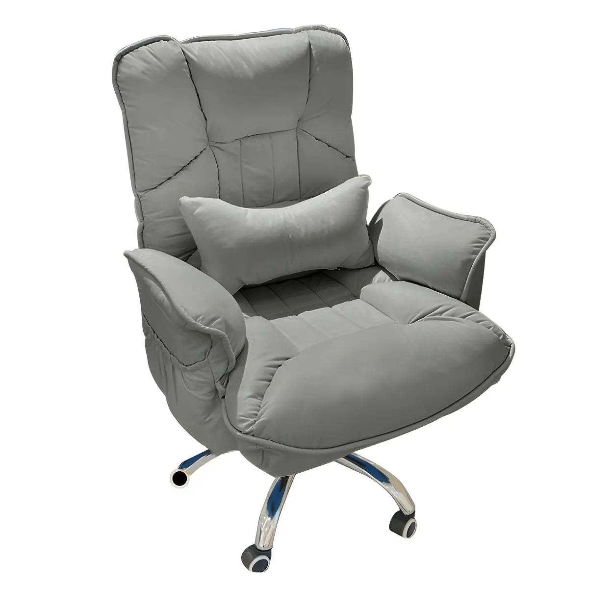 Modern Ergonomic Ivory Recliner Office Chair — Off-White / 1 Piece / Without Footrest