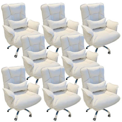 Modern Ergonomic Ivory Recliner Office Chair — Grey / 2 Piece Set / Without Footrest