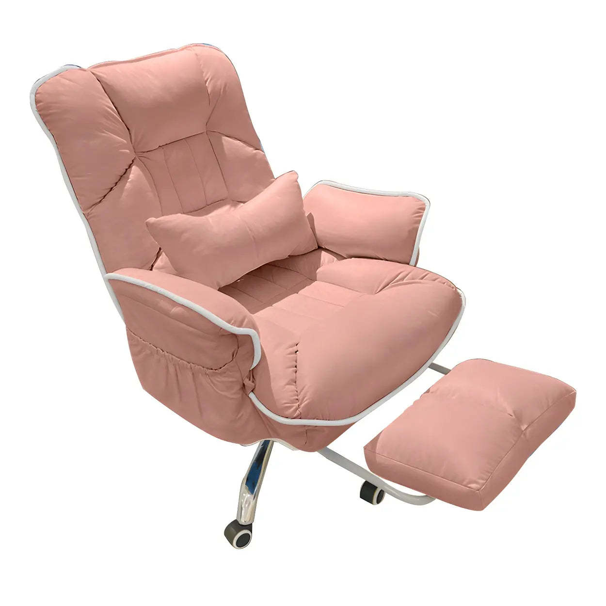 Modern Ergonomic Ivory Recliner Office Chair — Grey / 8 Piece Set / Without Footrest