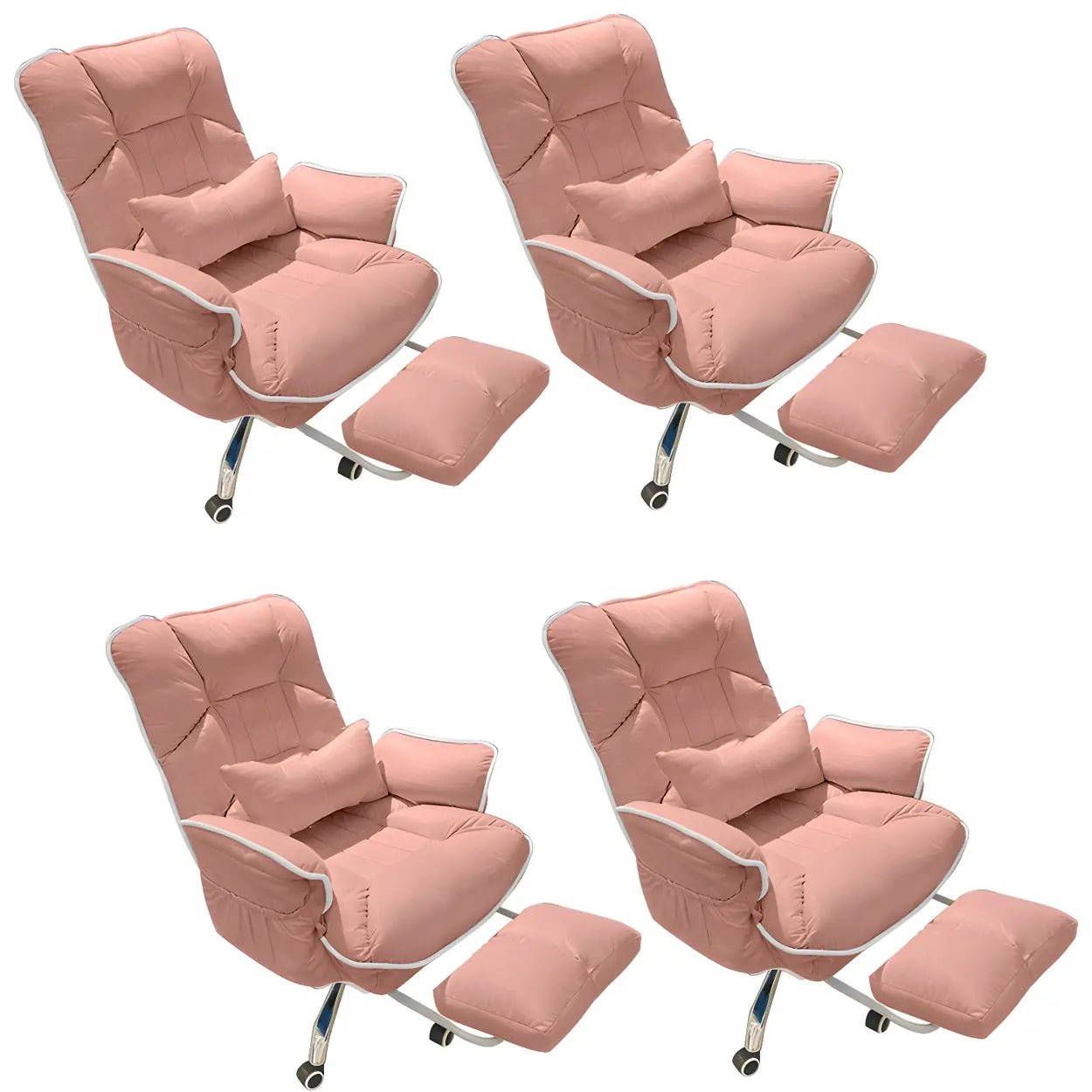 Modern Ergonomic Ivory Recliner Office Chair