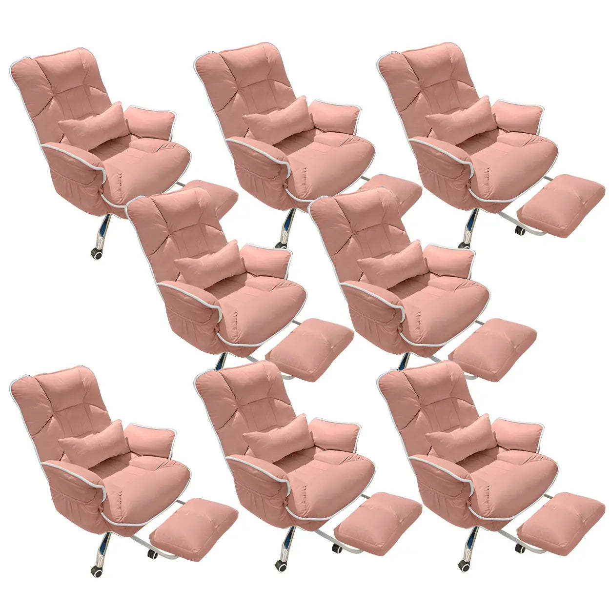 Modern Ergonomic Ivory Recliner Office Chair