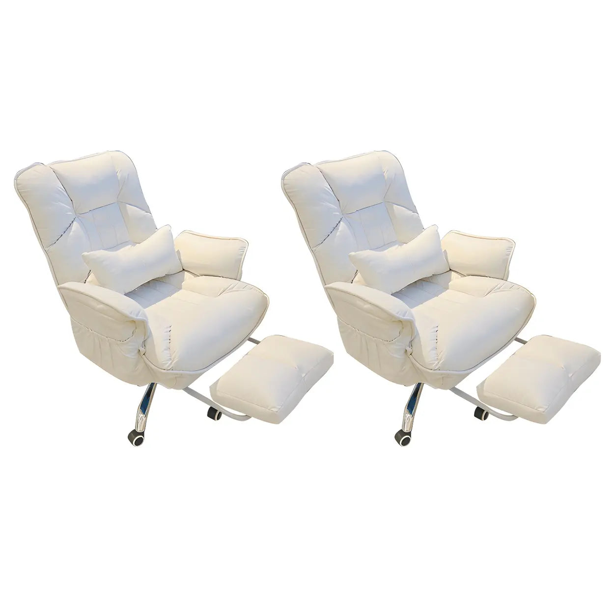 Modern Ergonomic Ivory Recliner Office Chair