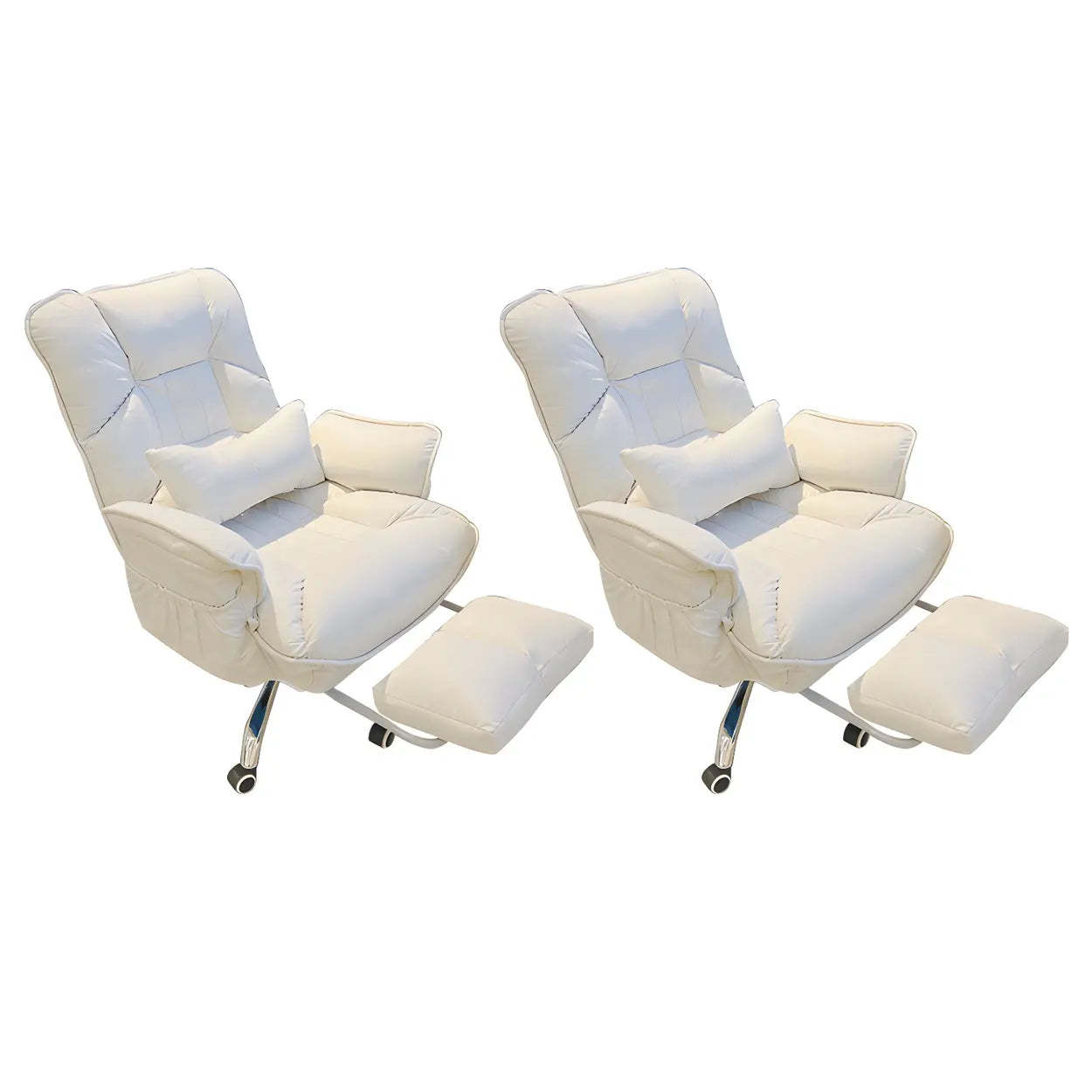 Modern Ergonomic Ivory Recliner Office Chair