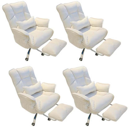 Modern Ergonomic Ivory Recliner Office Chair