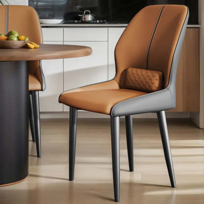 Modern Ergonomic Dining Chair with Lumbar Support — Blue-Gray