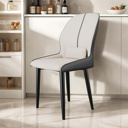 Modern Ergonomic Dining Chair with Lumbar Support — Orange/ Brown