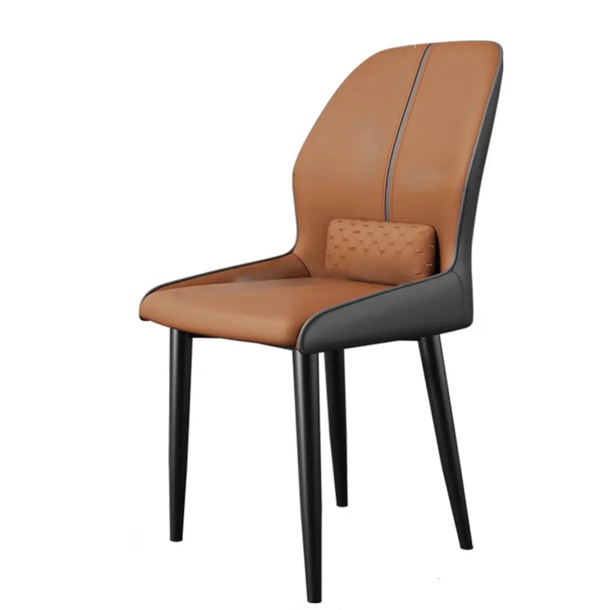 Modern Ergonomic Dining Chair with Lumbar Support — Orange-Gray
