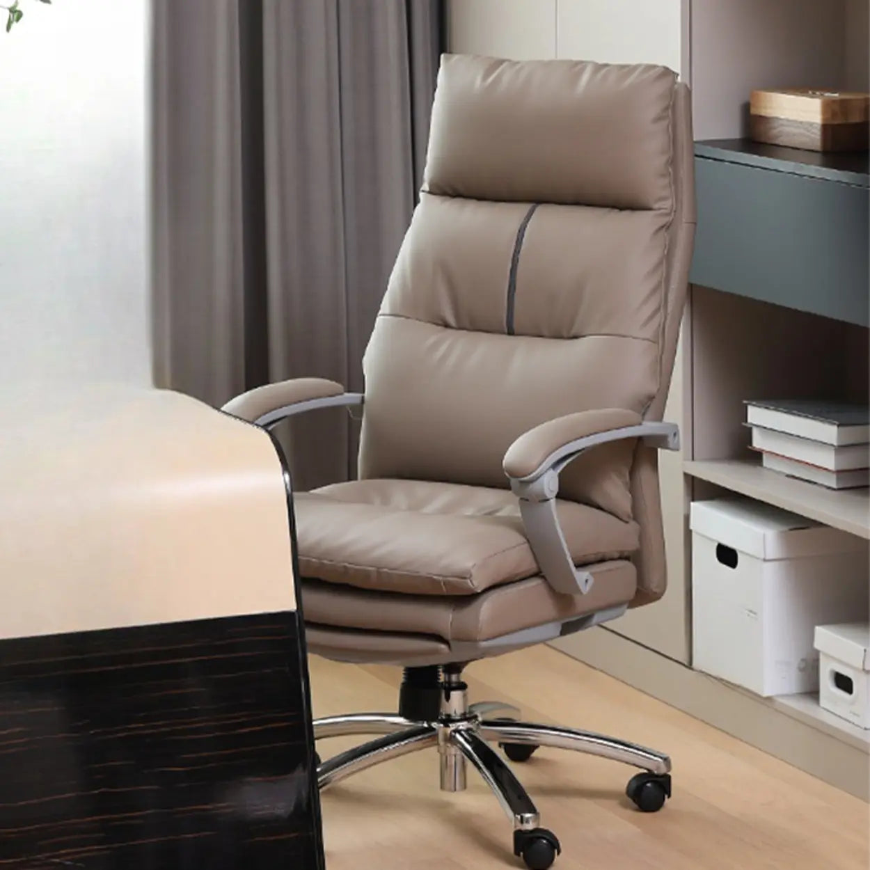Modern Executive Leather Boss Office Chair — Brown / Full Grain Cow Leather