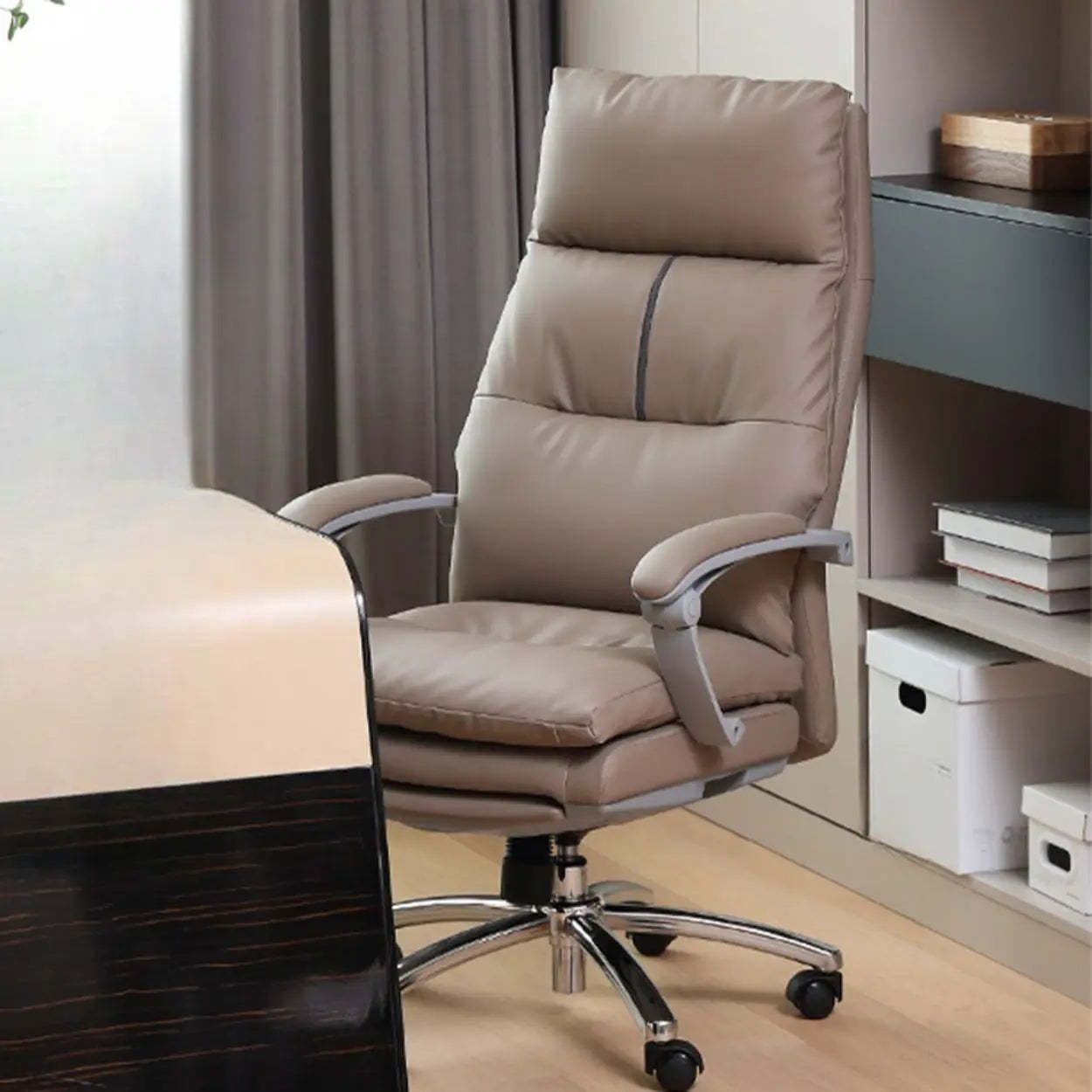 Modern Executive Leather Boss Office Chair — Brown / Full Grain Cow Leather