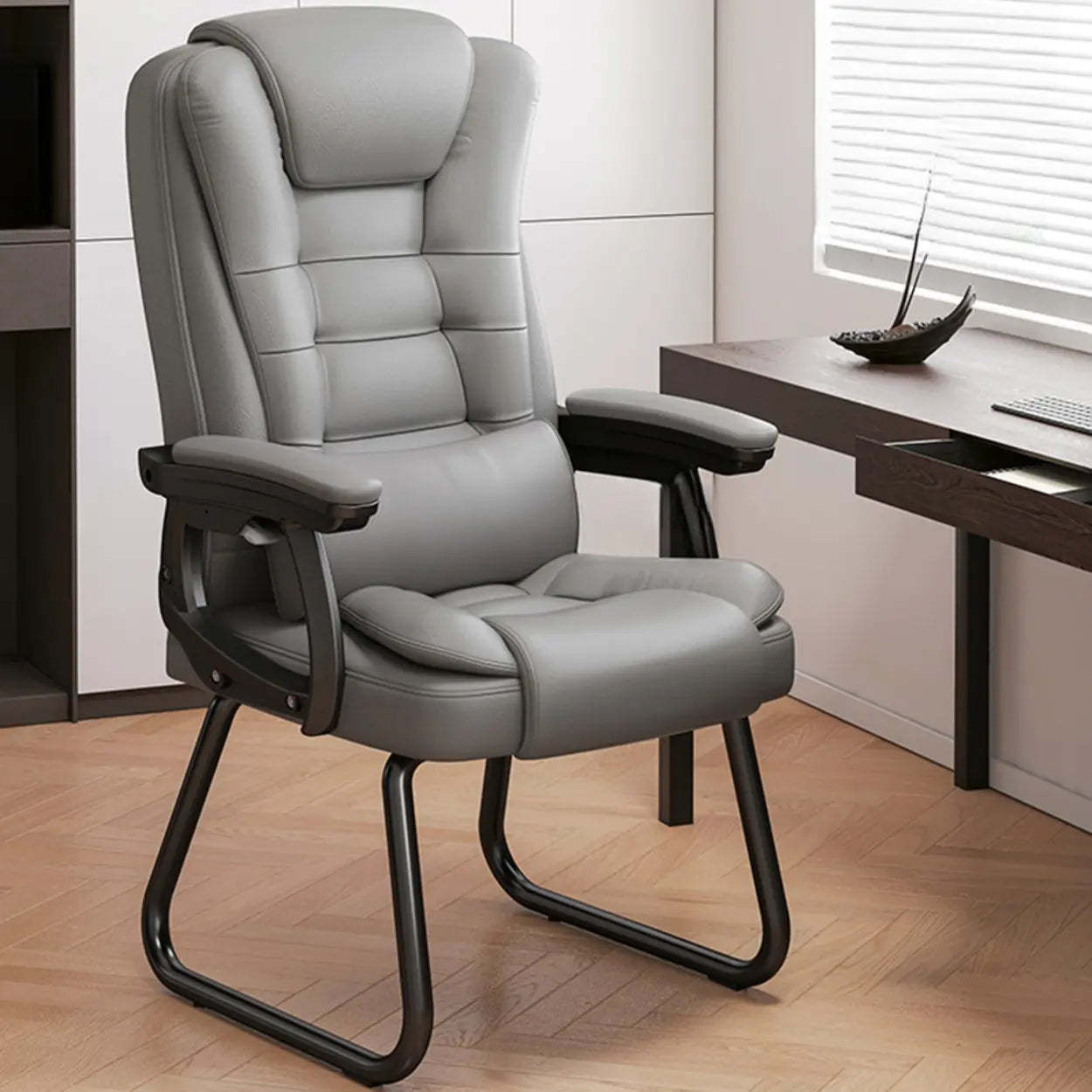 Modern Executive Leather Recliner Office Chair with Footrest