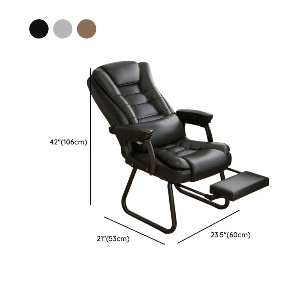 Modern Executive Leather Recliner Office Chair with Footrest