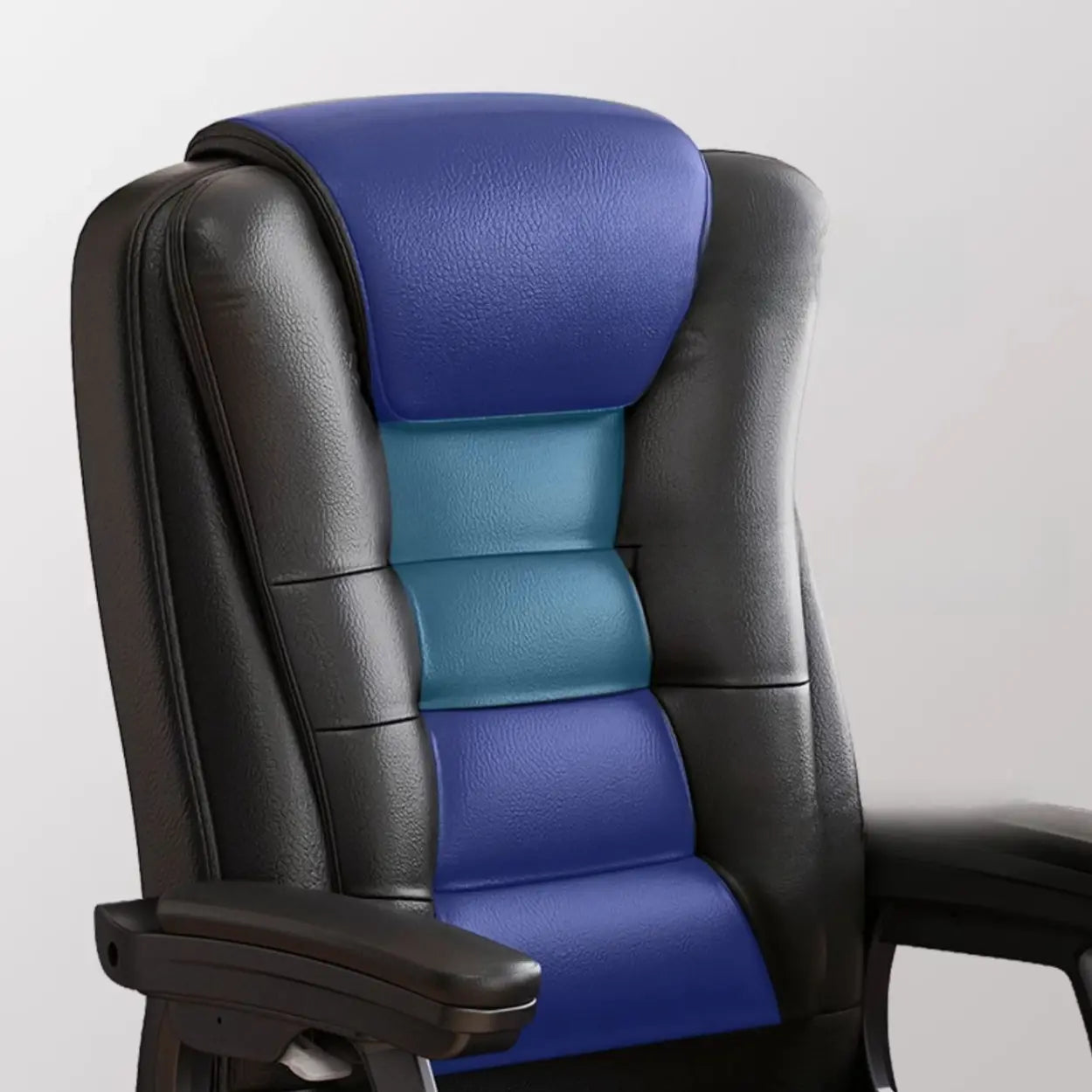 Modern Executive Leather Recliner Office Chair with Footrest — Without Casters / Black