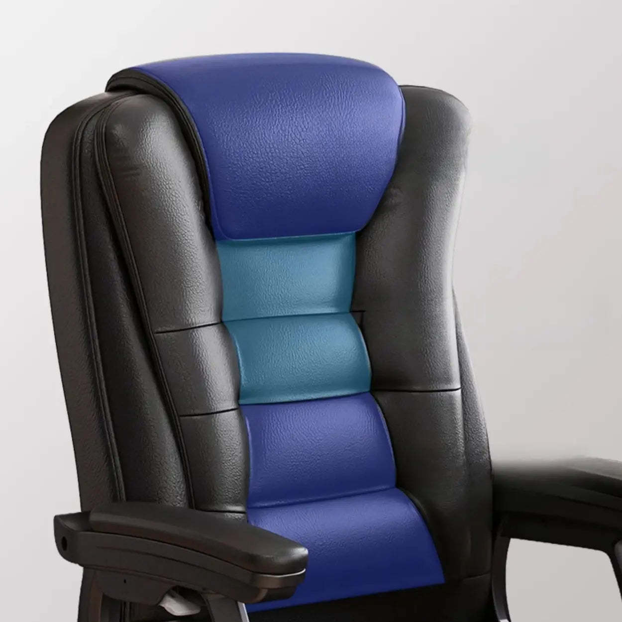 Modern Executive Leather Recliner Office Chair with Footrest — Without Casters / Black