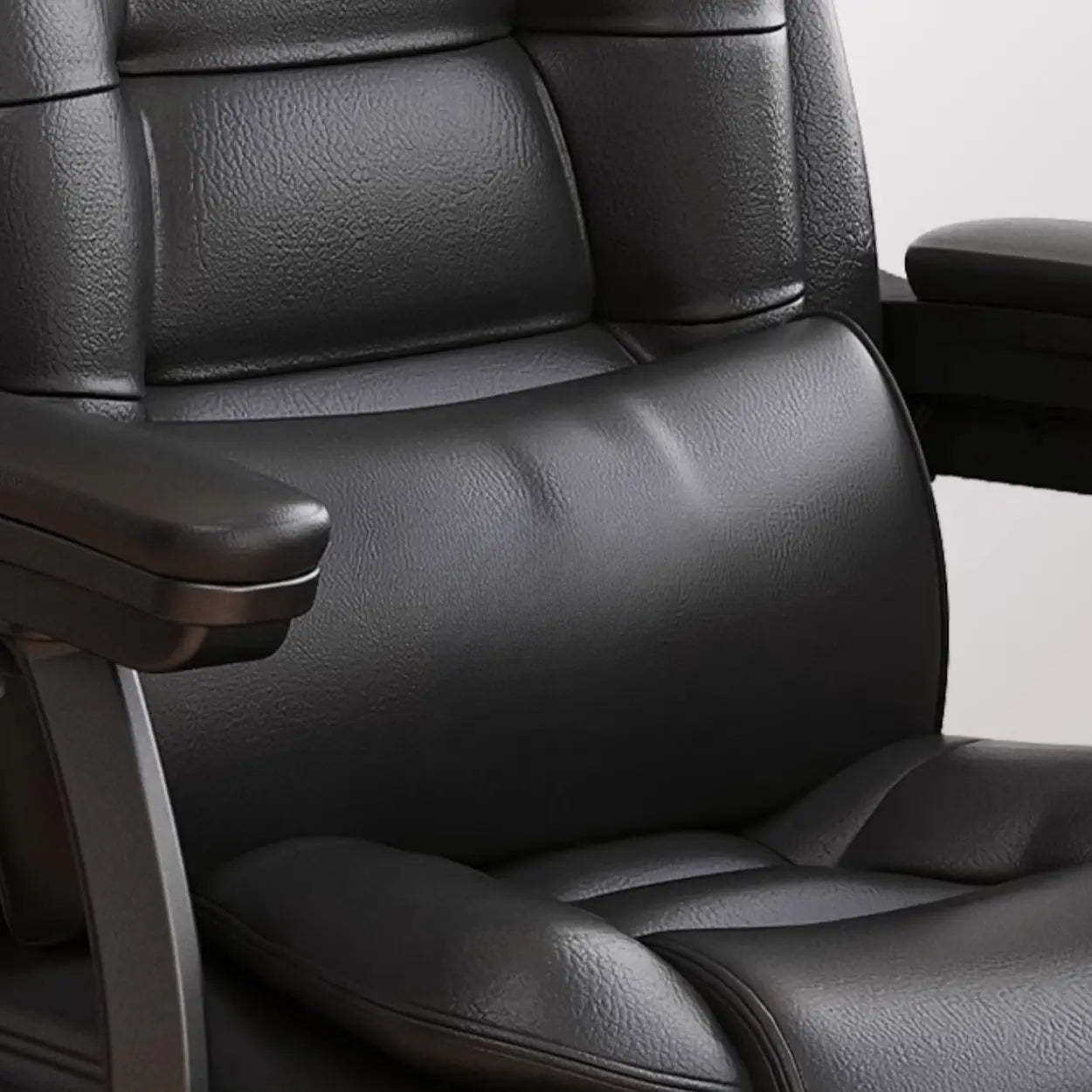 Modern Executive Leather Recliner Office Chair with Footrest — Without Casters / Brown