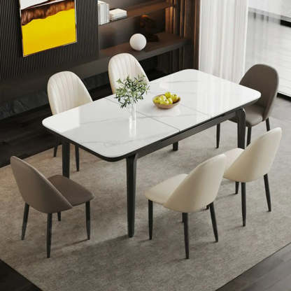 Extendable Stone Rectangular Dining Table — Table Only