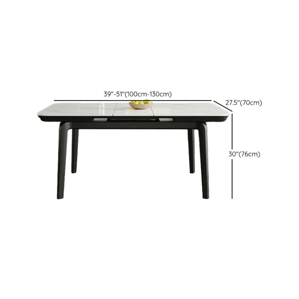 Extendable Stone Rectangular Dining Table