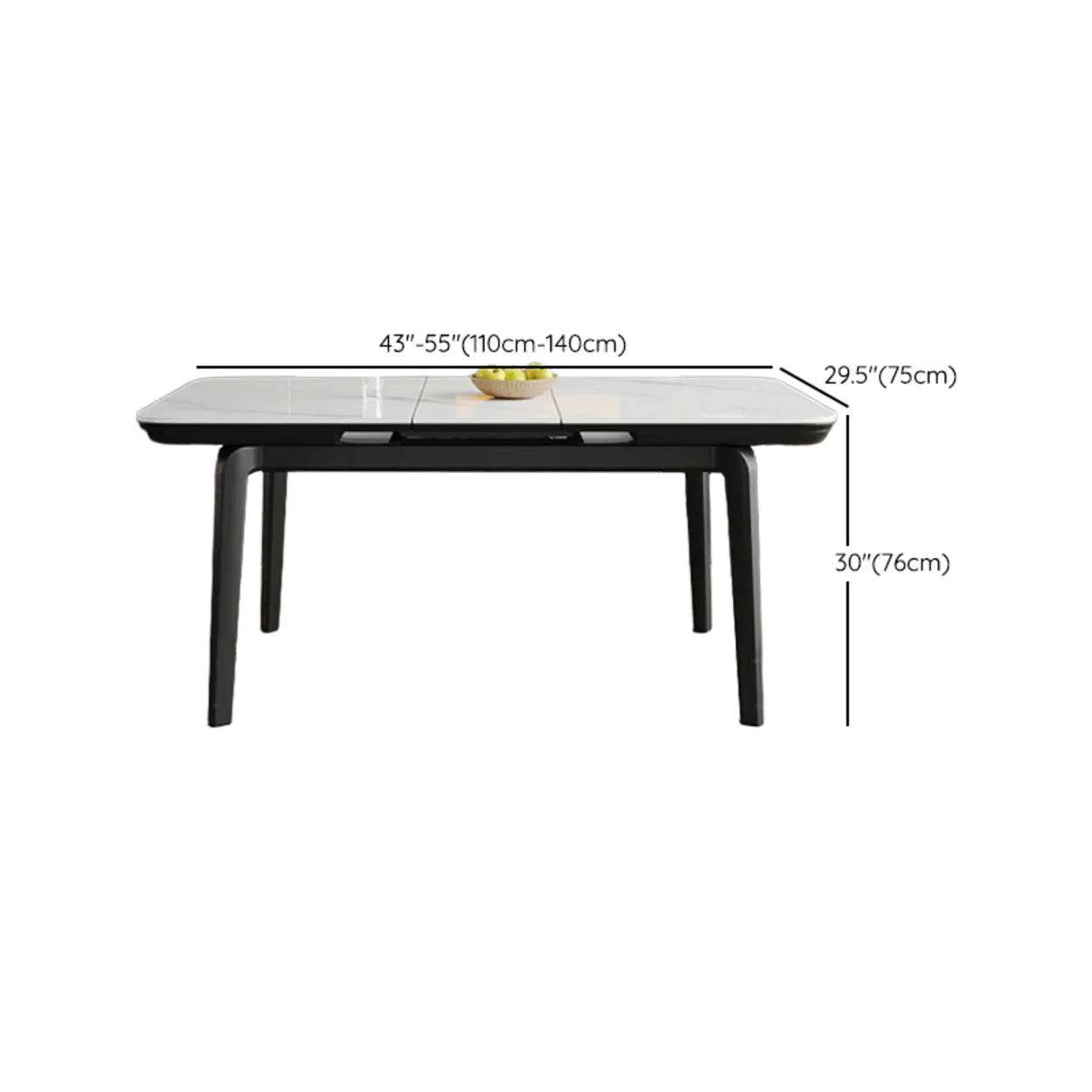 Extendable Stone Rectangular Dining Table