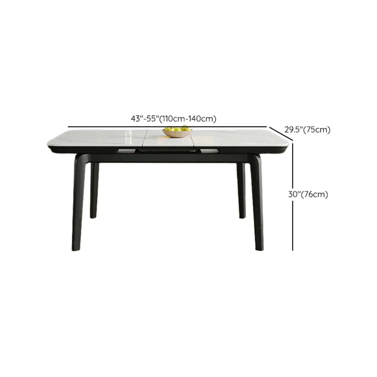 Extendable Stone Rectangular Dining Table