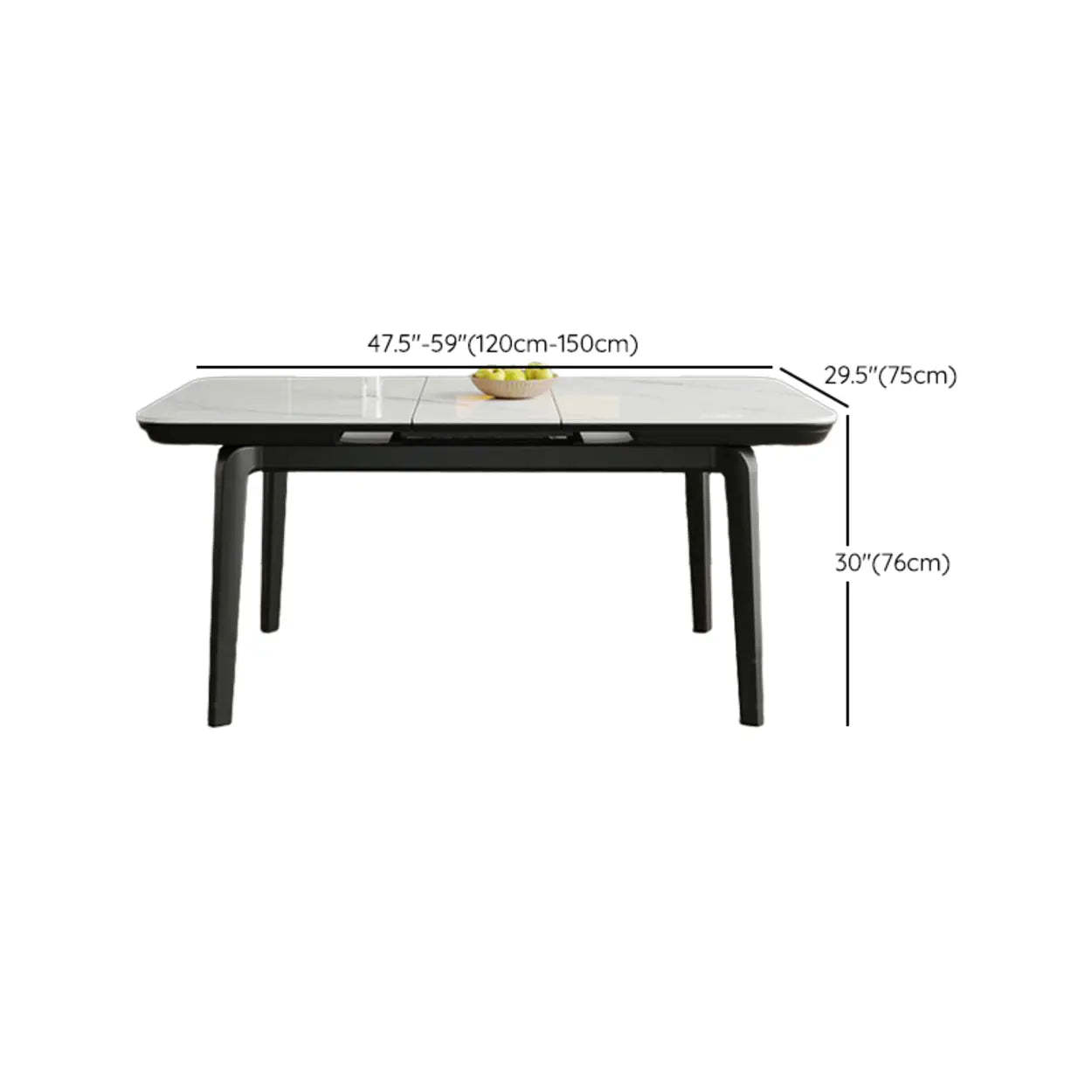 Extendable Stone Rectangular Dining Table