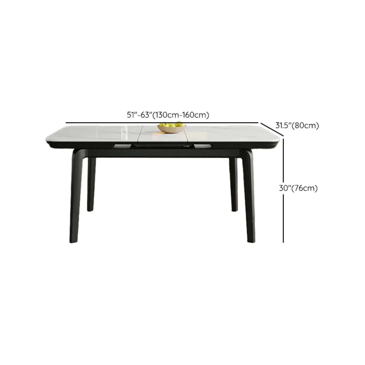 Extendable Stone Rectangular Dining Table