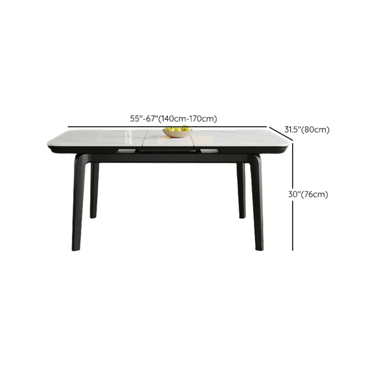 Extendable Stone Rectangular Dining Table