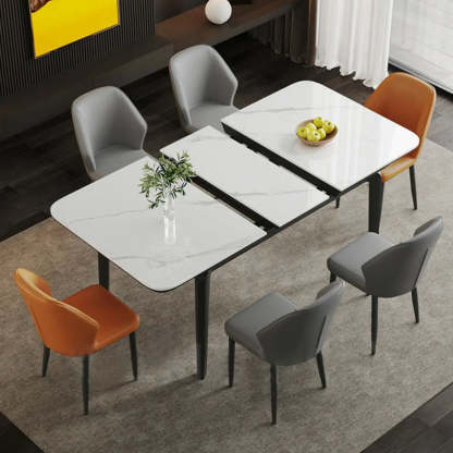 Extendable Stone Rectangular Dining Table — Table Only
