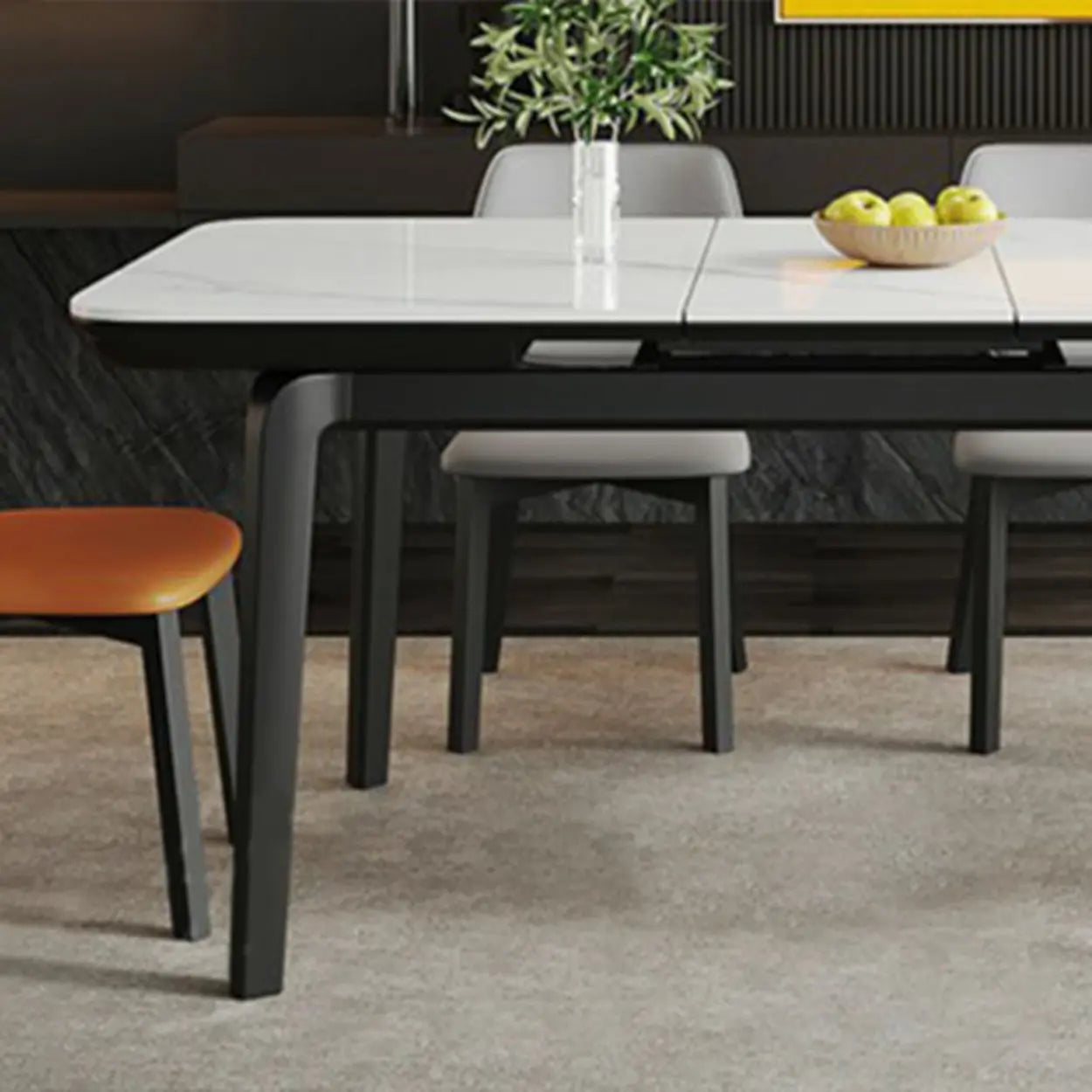 Extendable Stone Rectangular Dining Table