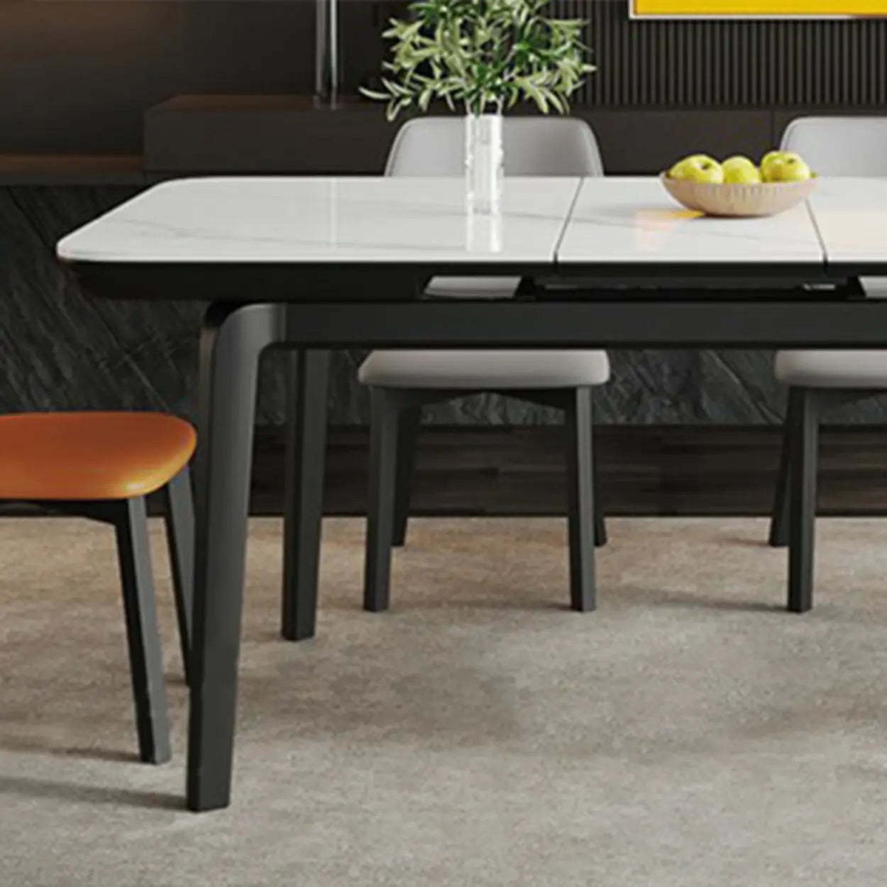 Extendable Stone Rectangular Dining Table