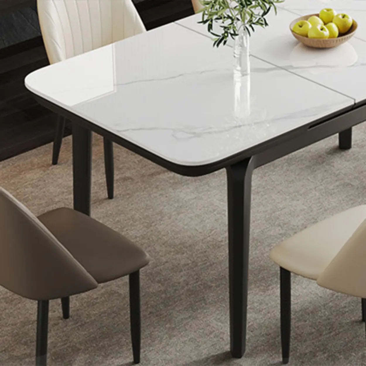 Extendable Stone Rectangular Dining Table