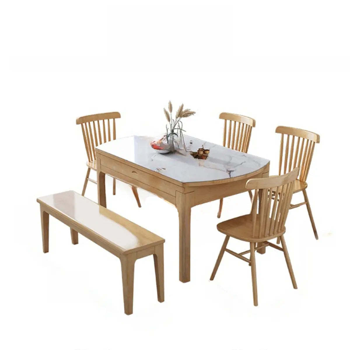Modern Extendable Round White Sintered Stone Dining Table
