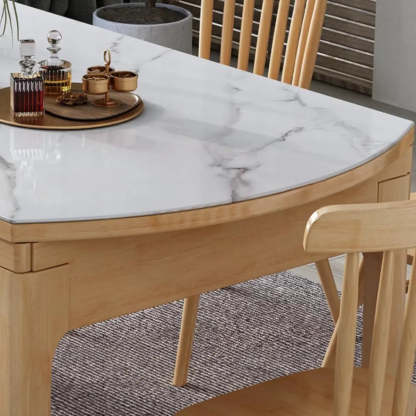 Modern Extendable Round White Sintered Stone Dining Table
