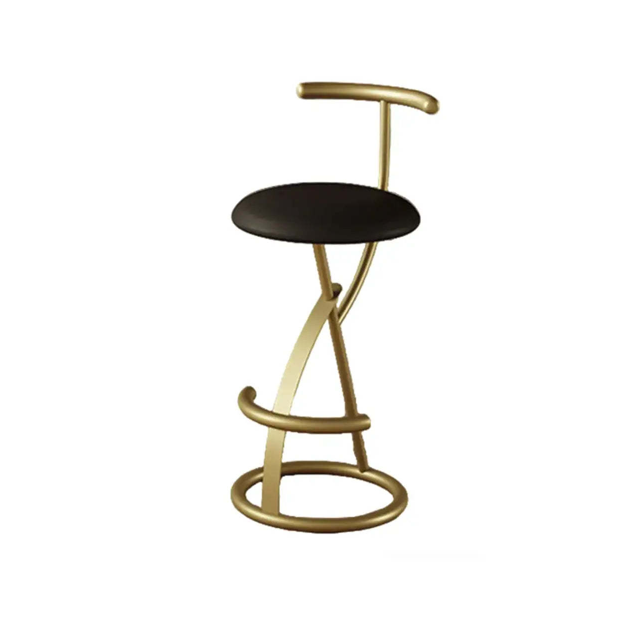 Modern Faux Leather Armless Round Counter Stool