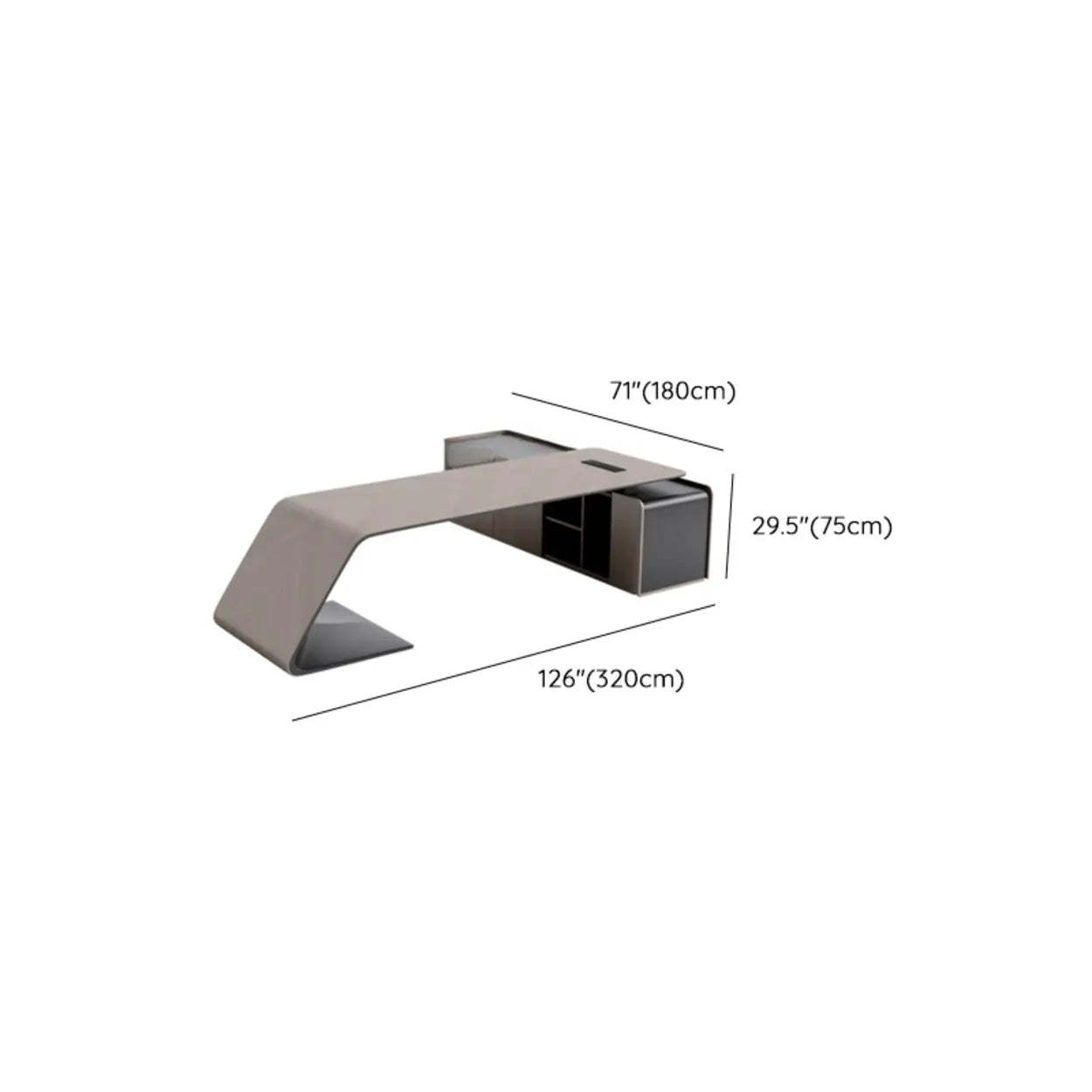 Modern L-Shaped Wood Executive Desk