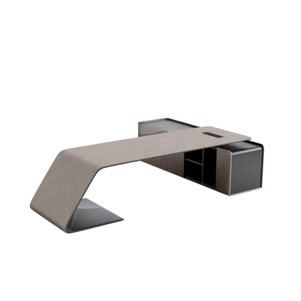 Modern L-Shaped Wood Executive Desk — Table Only