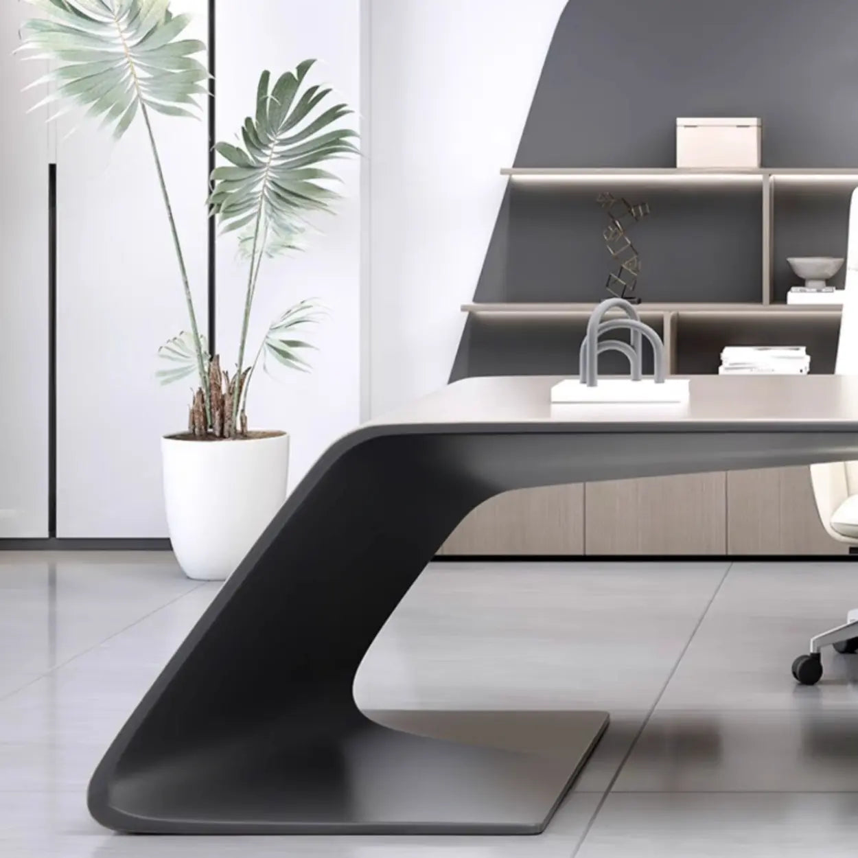 Modern L-Shaped Wood Executive Desk