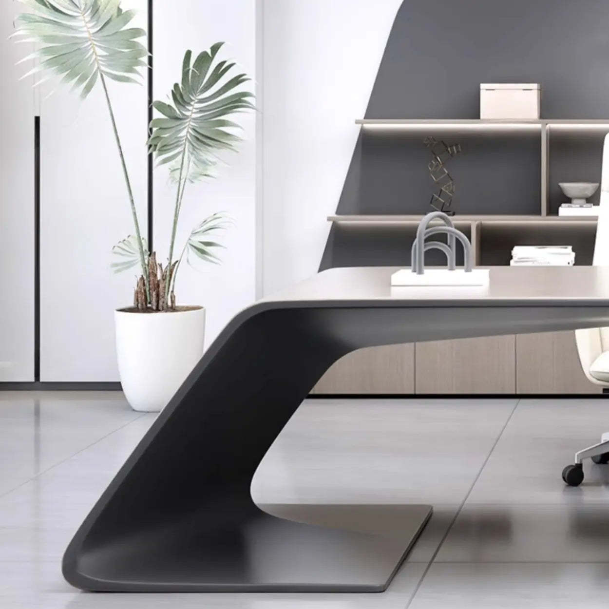 Modern L-Shaped Wood Executive Desk