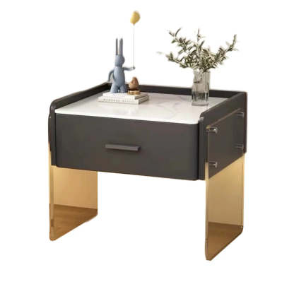 Modern Floating Acrylic Leg Nightstand — White