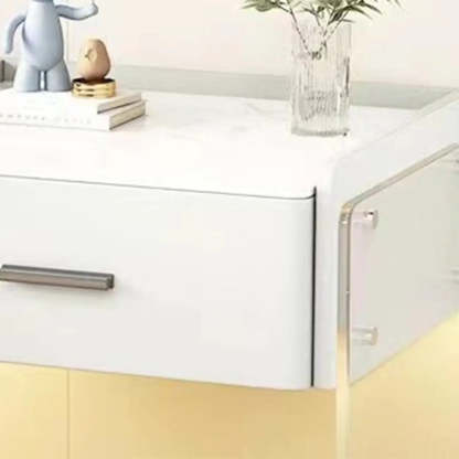 Modern Floating Acrylic Leg Nightstand — Dark Gray