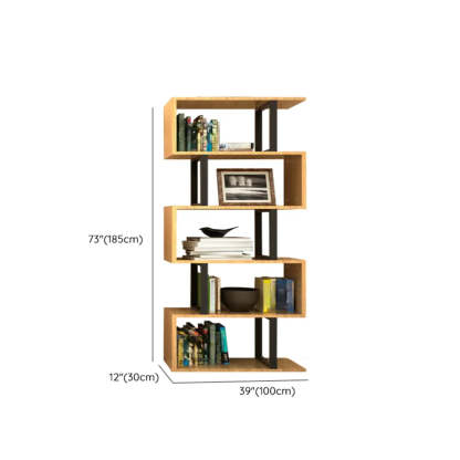 Modern Geometric Wood Grain Vertical Bookcase