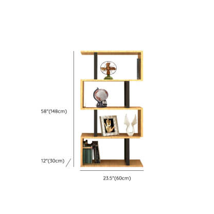 Modern Geometric Wood Grain Vertical Bookcase